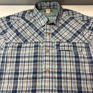 Duluth Trading Mens Plaid‎ Shirt Vented Back Fishing Button Up Outdoor Medium